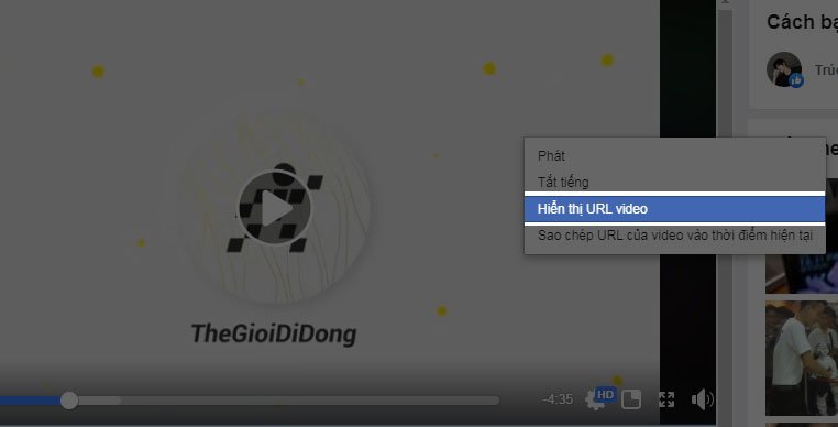 Sao chép URL video dài trên Facebook