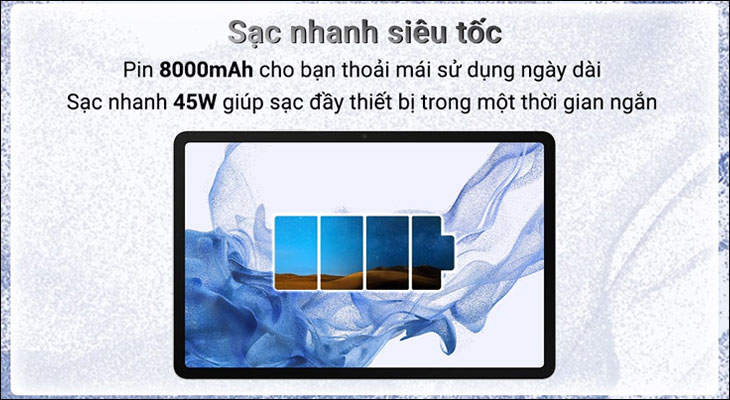 Máy tính bảng Samsung Galaxy Tab S8 pin khủng