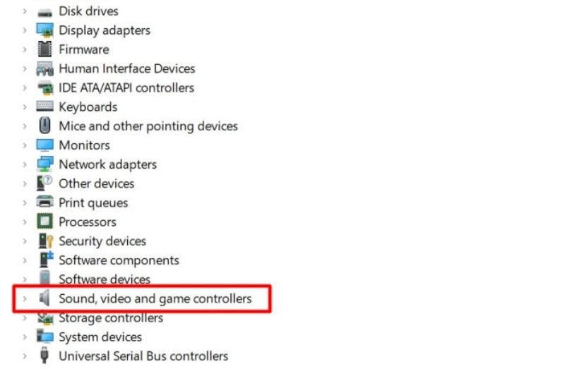 Thiết lập Sound, video and game controllers sửa lỗi cắm loa vào máy tính