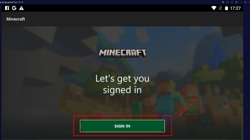 Nhấn Sign in để tiếp tục