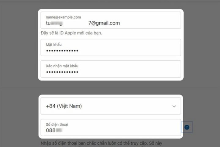 Nhập thông tin cá nhân để tạo tài khoản ID trên máy tính