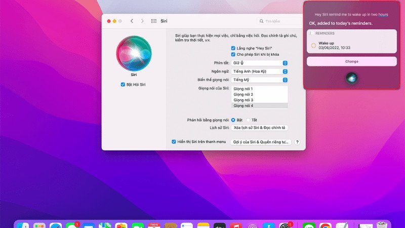 Nói câu lệnh bằng tiếng Anh để Siri cài đặt báo thức
