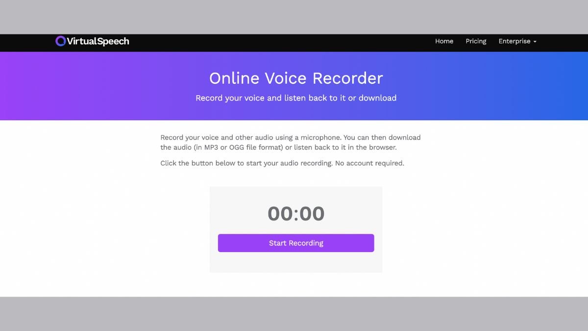 Phần mềm ghi âm online Virtual Speech