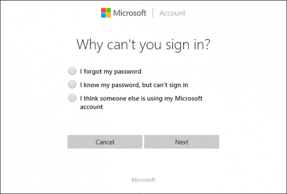 Trang web đặt lại mật khẩu tài khoản Microsoft
