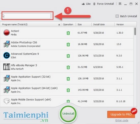 Tìm kiếm Zalo trên IObit Uninstaller