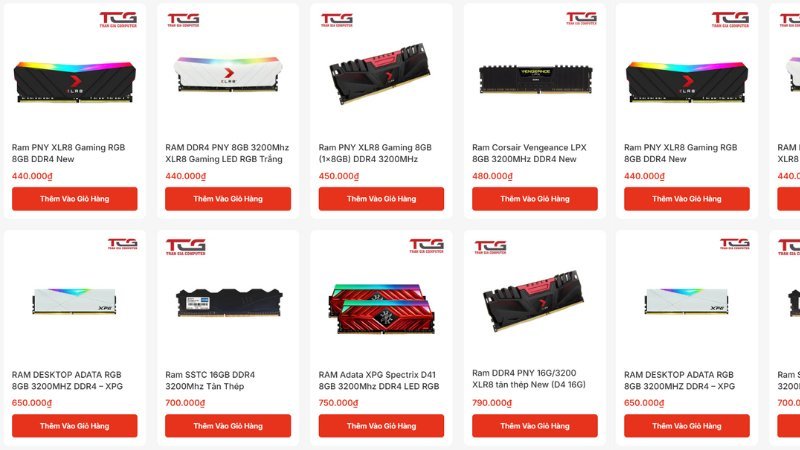 RAM chất lượng cao cho máy tính văn phòng giá rẻ hcm