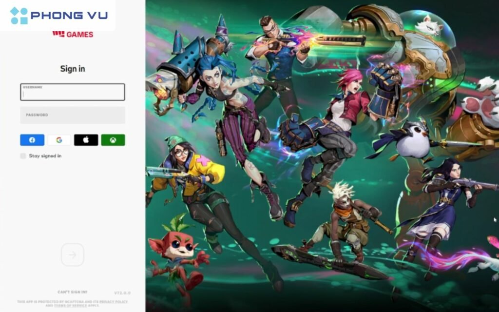 Màn hình đăng nhập Riot Games và tiến trình tải Liên Minh Huyền Thoại