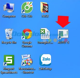 Biểu tượng shortcut cài đặt máy tính tự động tắt trên màn hình desktop