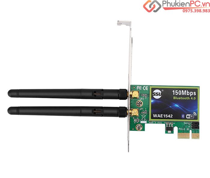 Cận cảnh thiết bị bluetooth cho máy tính dạng card PCIe với 2 anten