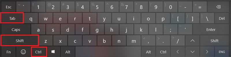 Sử dụng Ctrl Shift Tab để chuyển về tab trước trên máy tính