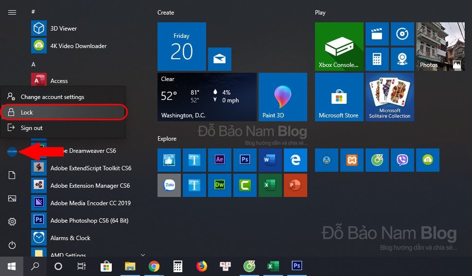 Sử dụng tổ hợp phím Windows + L để khóa màn hình máy tính