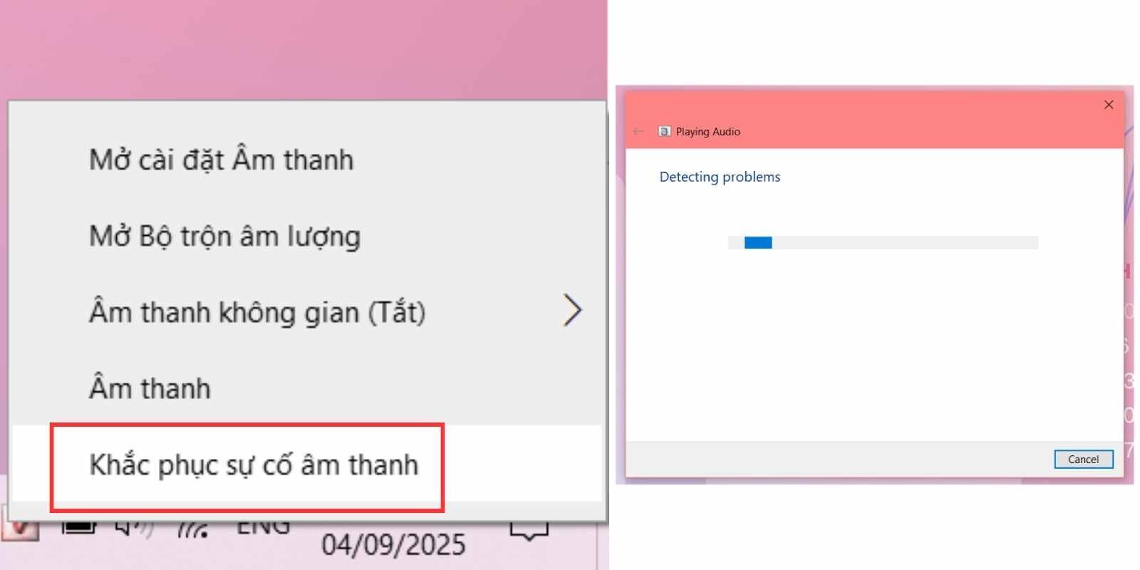 Sử dụng Windows Audio Troubleshooter để khắc phục lỗi âm thanh