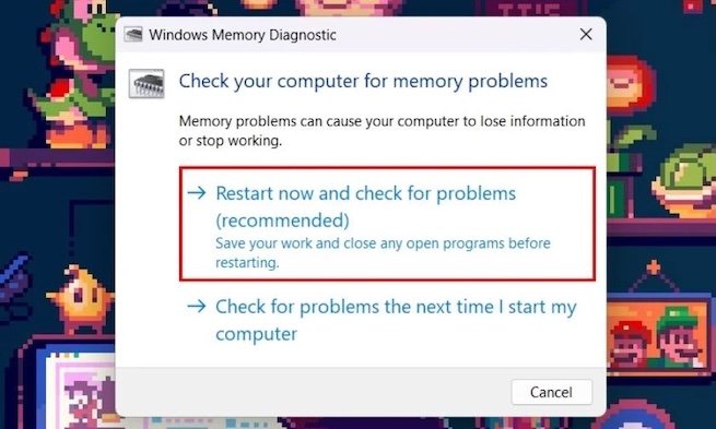 Chạy chẩn đoán bộ nhớ - Sửa lỗi phần cứng máy tính