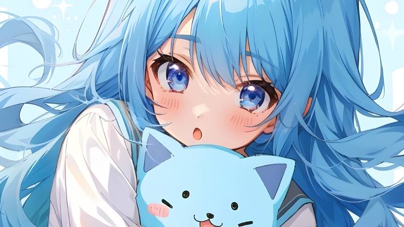 Hình nền nhân vật hoạt hình chibi dễ thương với biểu cảm vui tươi
