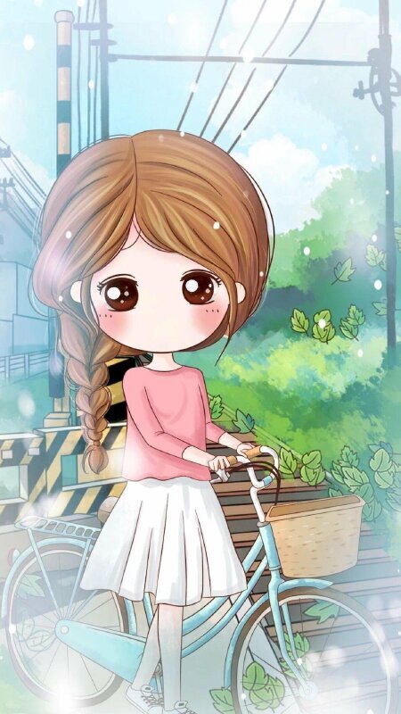 Hình nền nhân vật hoạt hình chibi dễ thương với bộ đồ ngủ