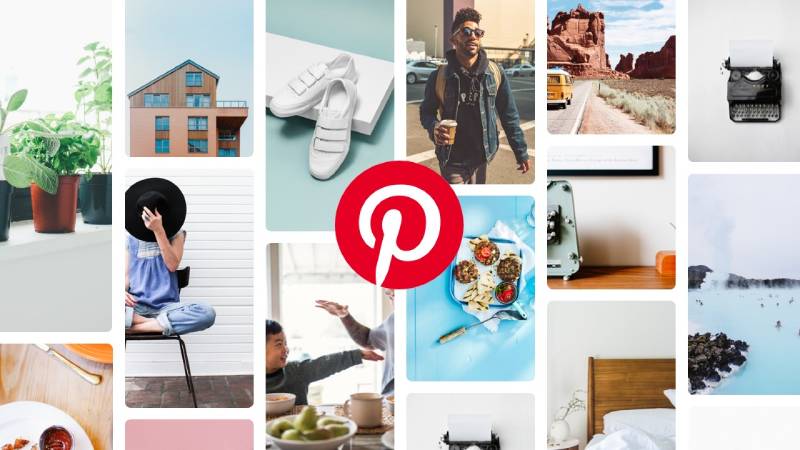 Giao diện website Pinterest với nhiều hình ảnh được ghim