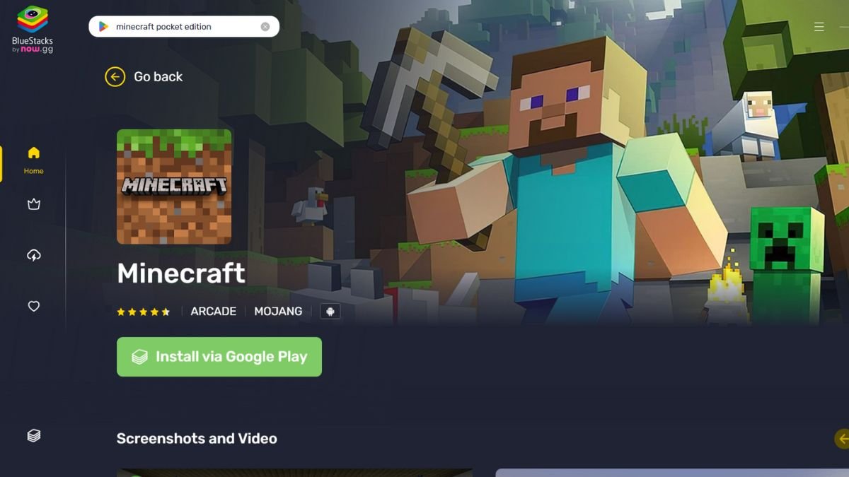 Bước 3: Chọn Minecraft Pocket Edition để tải về máy tính