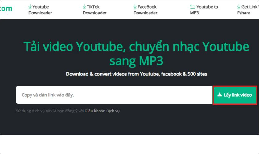 Dán liên kết vào Ytop1.com để tải nhạc trên YouTube về máy tính