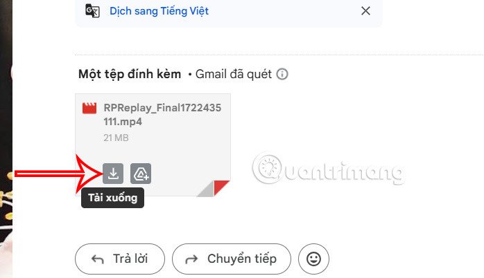Tải tập tin đính kèm trong Gmail