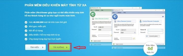 Tải xuống UltraViewer để bắt đầu cài đặt điều khiển máy tính từ xa