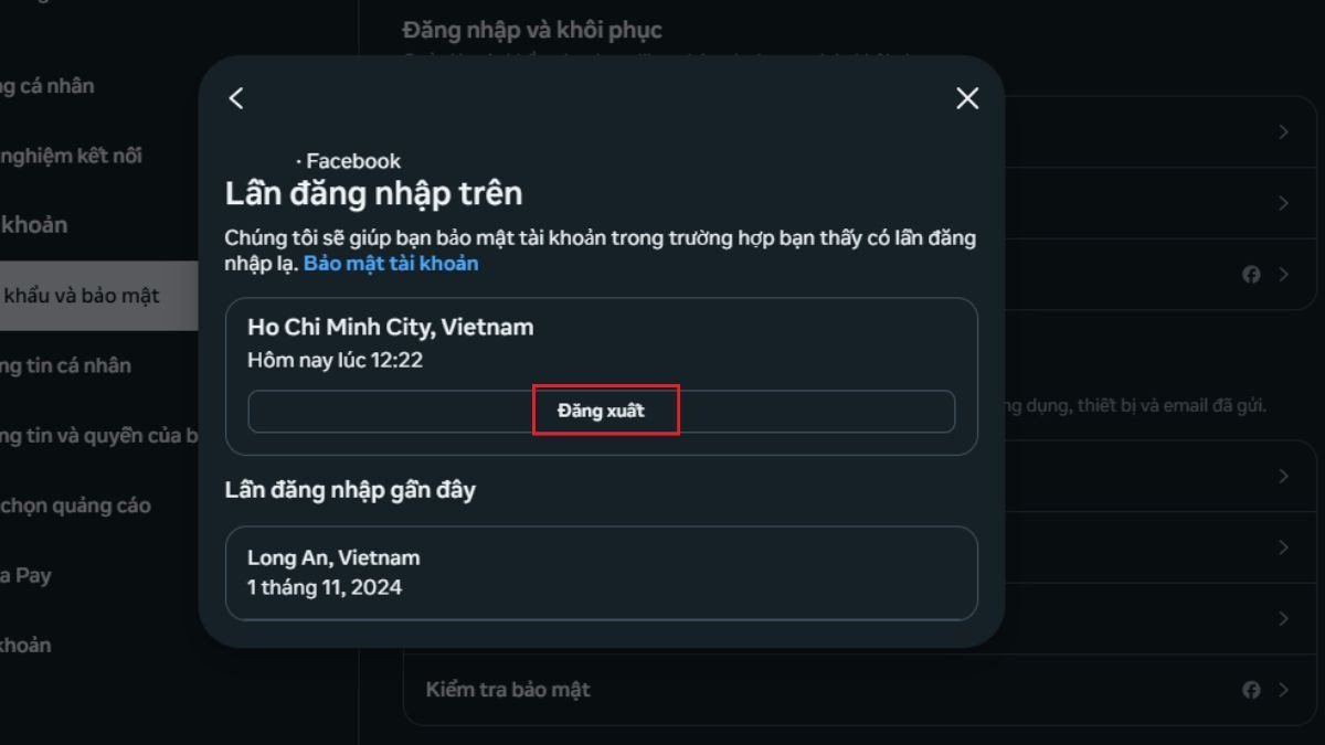 TÃ¬m thiáº¿t bá»‹ mÃ  báº¡n muá»‘n Ä‘Äƒng xuáº¥t Messenger