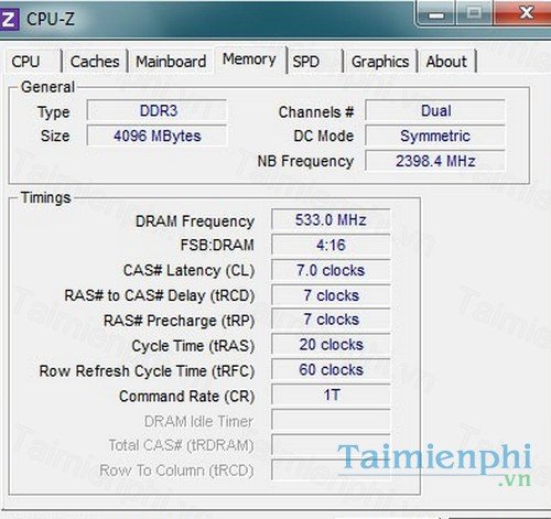 Thông tin chi tiết mainboard và RAM trong CPU-Z