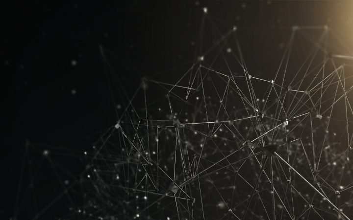 Hình nền máy tính 4K màu đen với hình ảnh trừu tượng đa giác