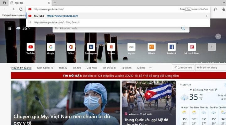 Truy cập YouTube trên trình duyệt web để sử dụng tính năng tìm kiếm bằng giọng nói trên YouTube máy tính