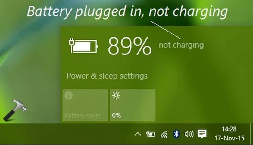 Lỗi pin laptop Acer: Plugged in, not charging