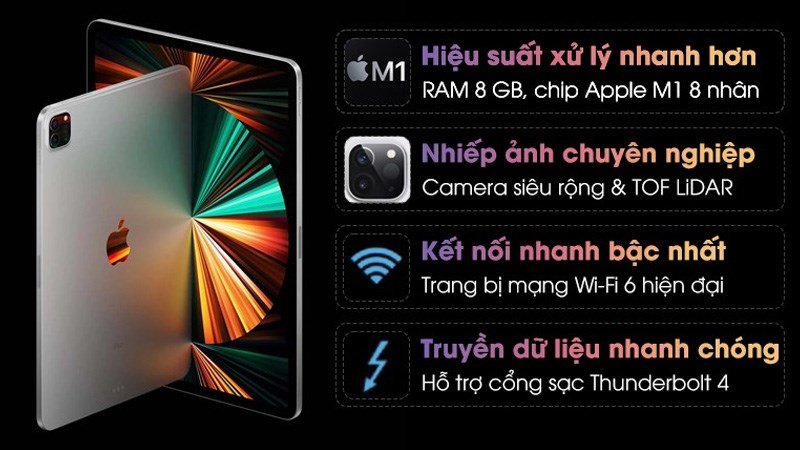 iPad Pro M1 11 inch WiFi 128GB (2021) có diện mạo sang trọng, vuông vức và hiệu năng Apple M1 vượt trội