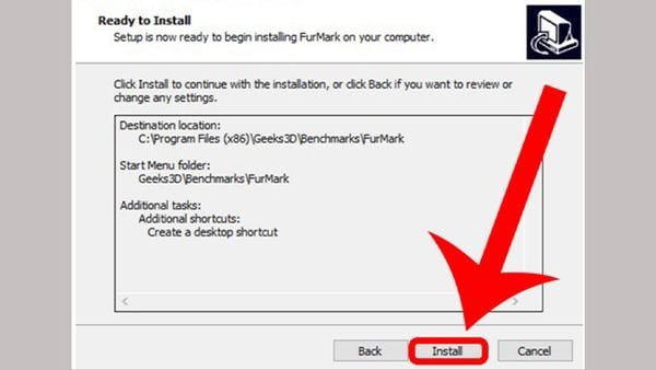 Xác nhận và cài đặt FurMark