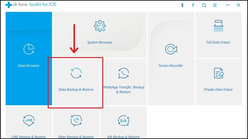 Vào Data Backup &amp; Restore.