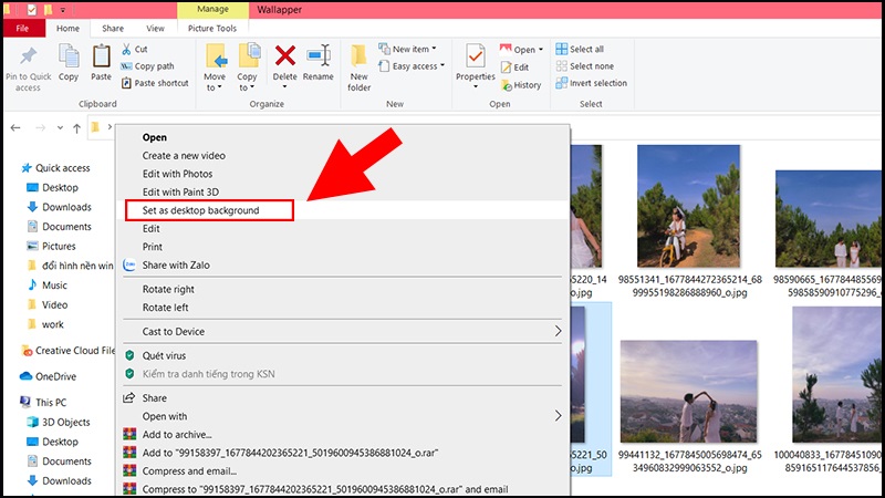 Hướng dẫn cài hình nền máy tính đơn giản trực tiếp từ ảnh trên Windows 10
