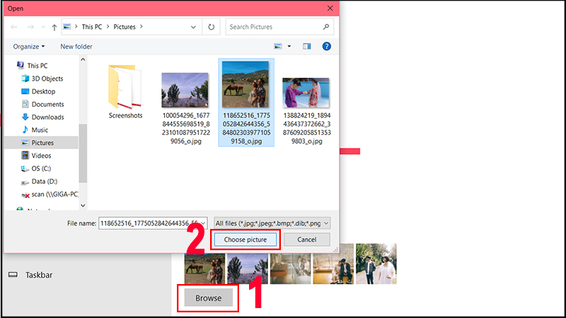 Hoàn tất việc đặt hình nền máy tính đơn giản trên Windows 10 sau khi chọn ảnh