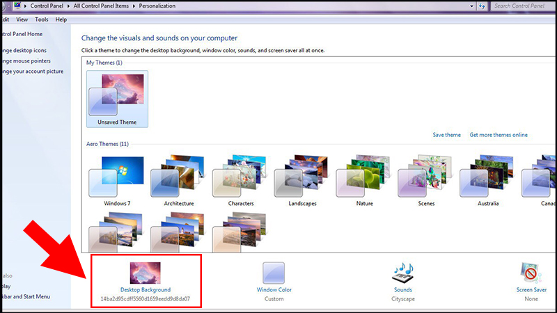 Các bước chọn và tùy chỉnh Desktop Background cho hình nền máy tính đơn giản trên Windows 7