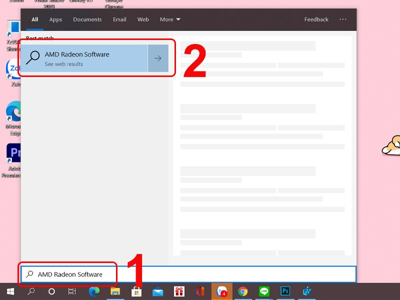 Mở AMD Radeon Software từ phím Windows