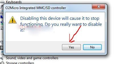 Xác nhận vô hiệu hóa driver để sửa lỗi máy tính bị đơ