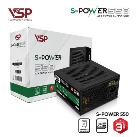 Nguồn máy tính VSP S-Power 550 – Cung cấp điện ổn định cho bàn phím máy tính cổng USB