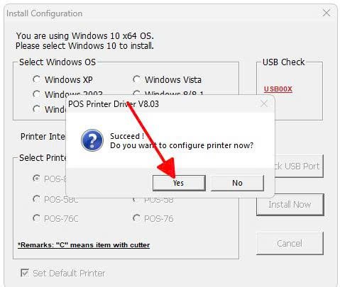 Xác nhận cài đặt driver máy in cho máy tính thành công