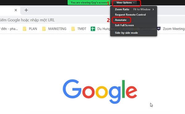 Kích hoạt tính năng Annotate để vẽ trên màn hình Zoom của người khác
