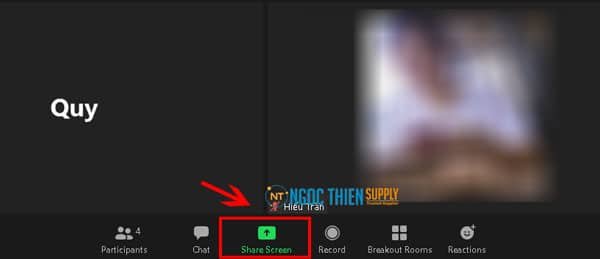 Chọn Share Screen để bắt đầu hướng dẫn cách vẽ trên máy tính qua Zoom