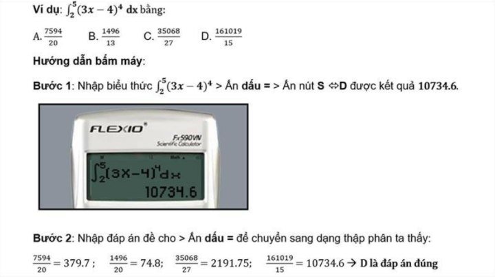 Cách Tính Tích Phân Bằng Máy Tính Casio Đầy Đủ Nhất