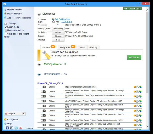 Máy tính mới mua cần cập nhật driver bằng driver pack