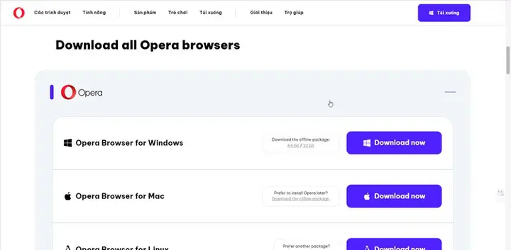 cách tải opera cho máy tính