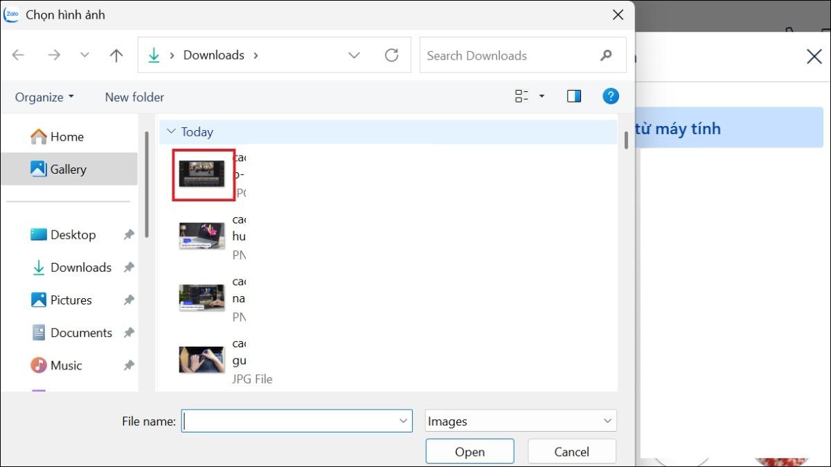 Chọn ảnh đại diện mới trên Zalo PC