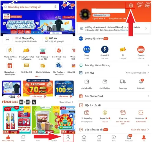 xóa tài khoản shopee trên máy tính