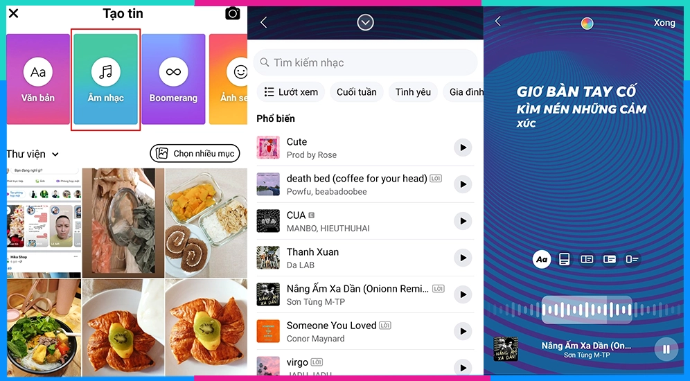 Cách thêm nhạc vào Story Facebook B2