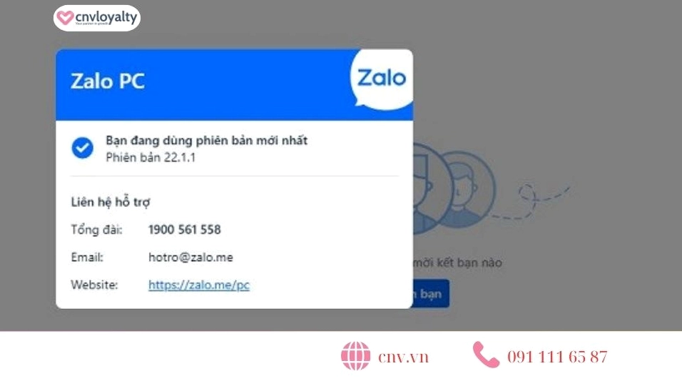 Cập nhật Zalo lên phiên bản mới nhất