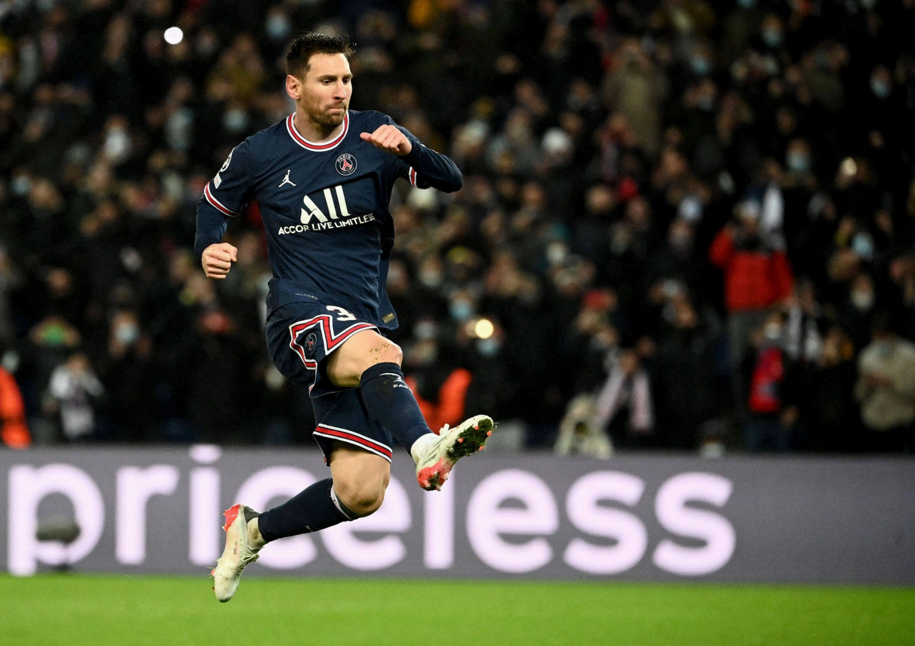 Messi 2021 Mid-Air Shot Wallpaper