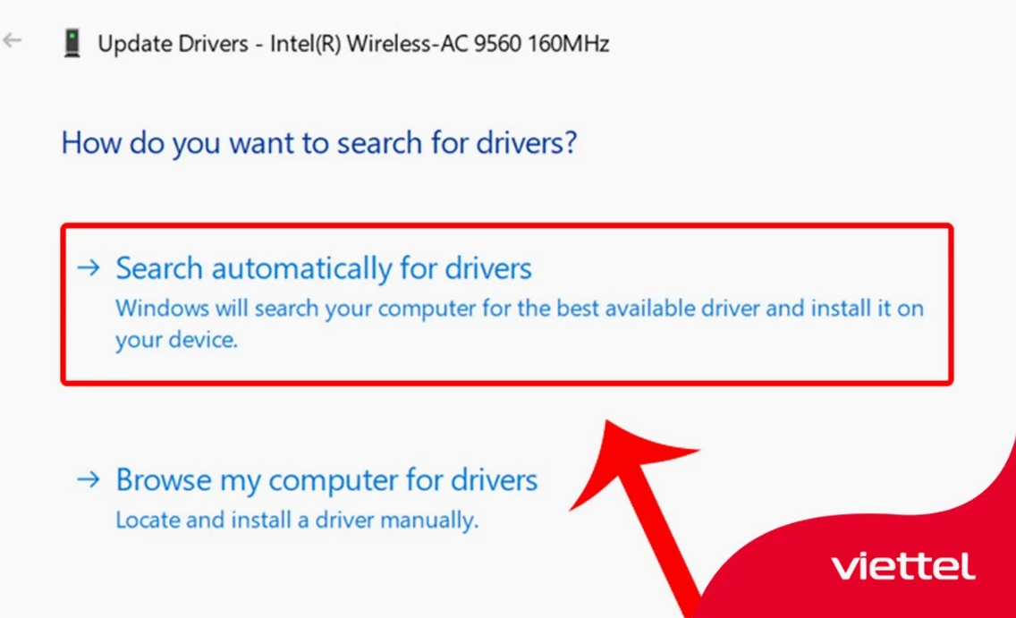 Ấn chọn Search automatically for updated driver software